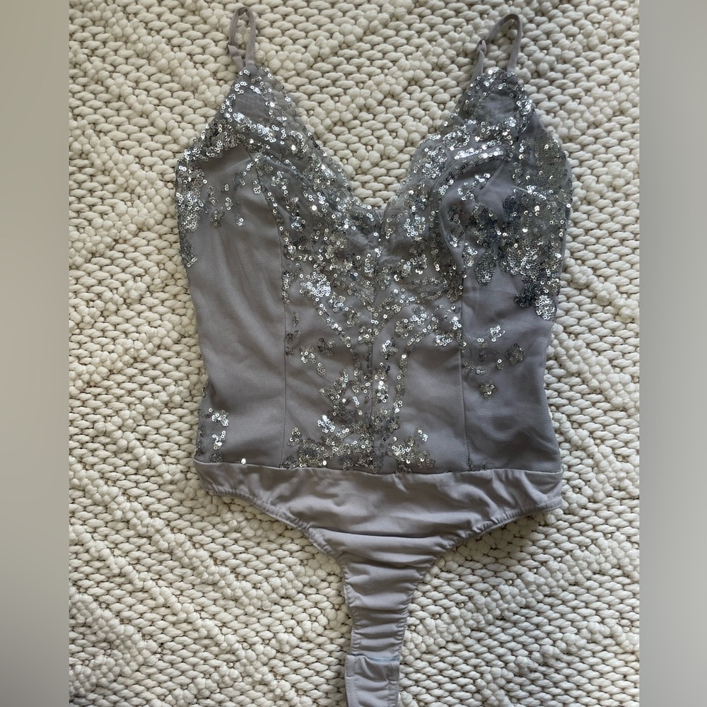 Silver Sequin Bodysuit